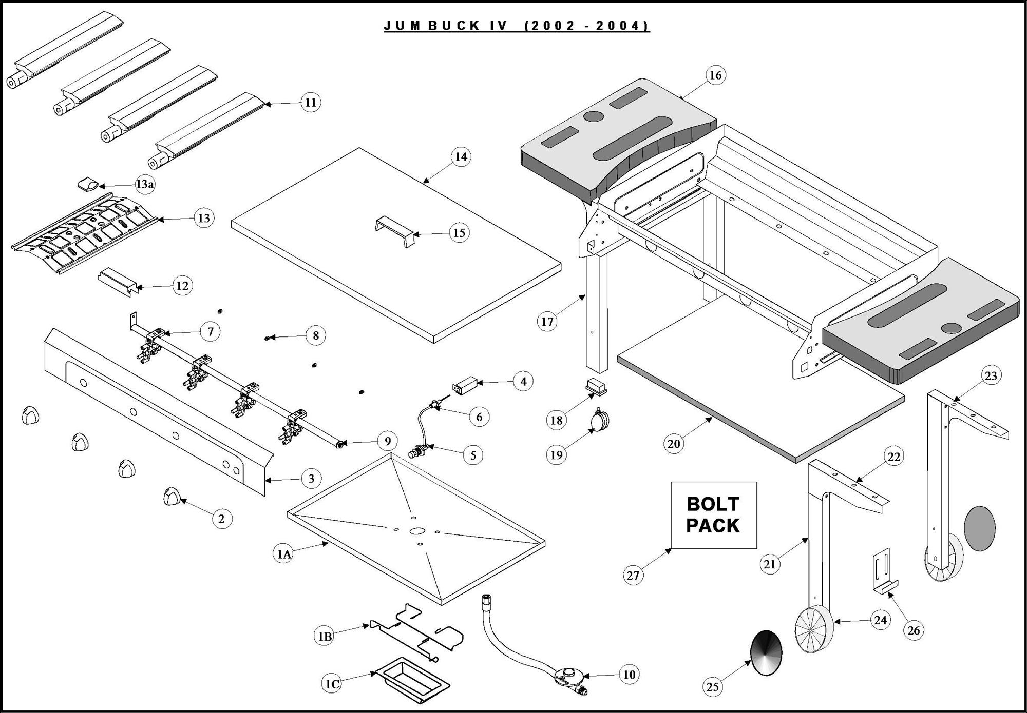 Barbeques Galore Jumbuck 4 Burner Flat Top on Cart BBQ IDJB4CB