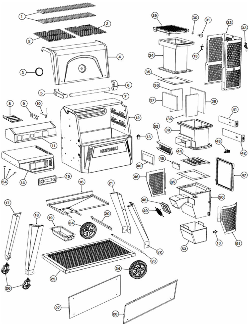 Barbeques Galore Masterbuilt Gravity Series 560 Spare Parts MB560 SERIES